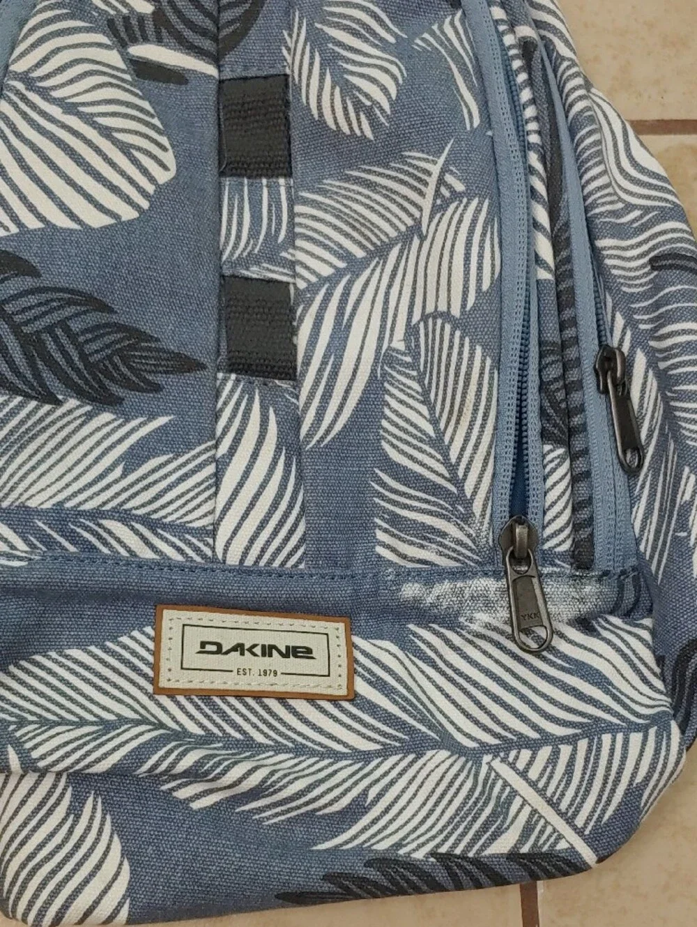 Dakine Cosmo 6.5L Backpack Blue and White Palm Leaf Mini Unisex Bag